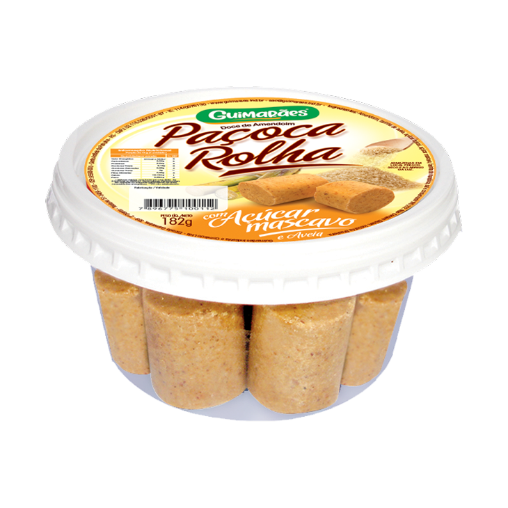 Embalagem de Paçoca Rolha com Açúcar Mascavo