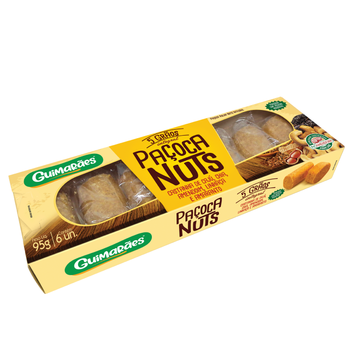 Embalagem de Paçoca Nuts 5 Grãos Integral 95g
