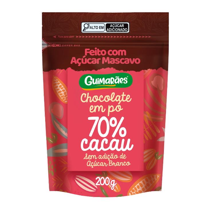 Embalagem de Chocolate em Pó 70% Cacau 200g
